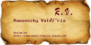Rasovszky Valéria névjegykártya